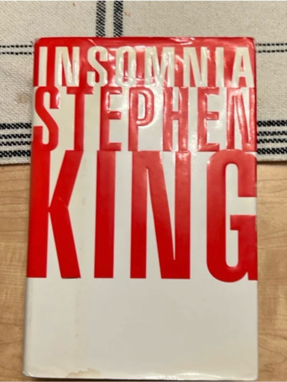 First Edition Insomnia by Stephen King - Red & White Hardcover